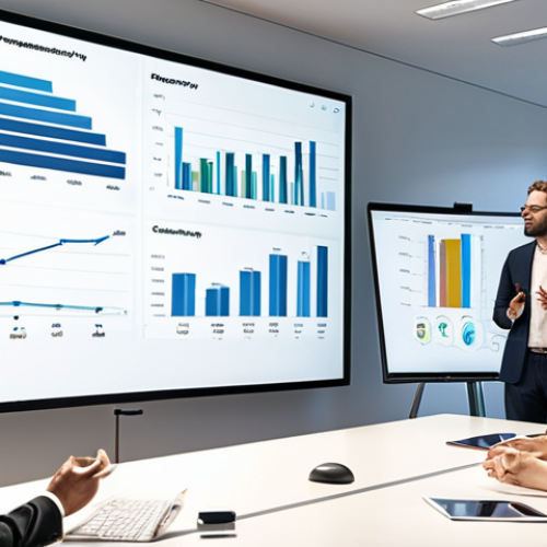 Home 4 **
Prompt: "A modern, bright office scene. A consultant confidently presenting data analysis on a large screen to a group of executives in a French company. The data visualizations highlight growth opportunities in sustainable energy. Style: Clean, professional photography, emphasis on clear communication."
**