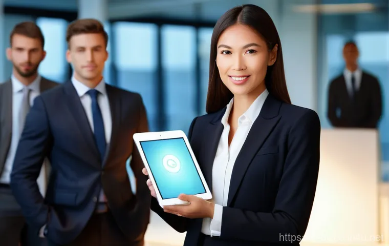 기업경영지도사 자격증이 필요한 이유 - **Prompt:** A highly professional female consultant, dressed in a sharp business suit, stands confid...