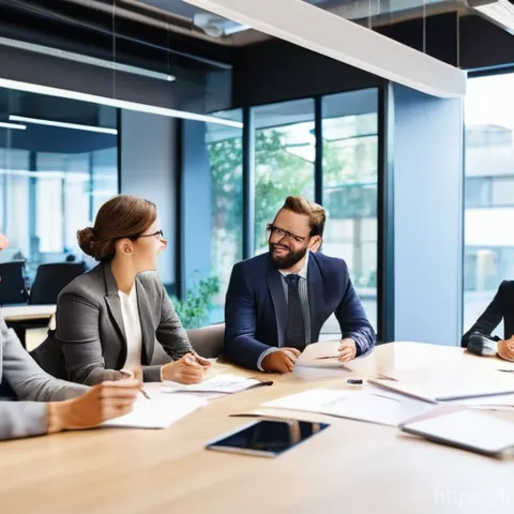 기업경영지도사와 기업 문화 개선 - **Prompt:** "A vibrant, modern office space bathed in warm, natural light. Diverse professionals of ...