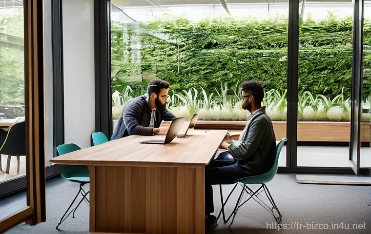 기업경영지도사와 기업 문화 개선 - **Prompt:** "A vibrant, modern office space bathed in warm, natural light. Diverse professionals of ...