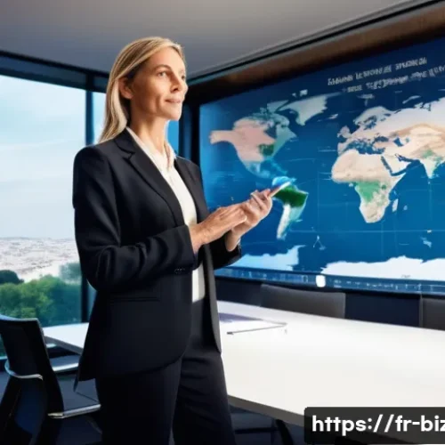 기업경영지도사와 문제 해결 도구 - **Prompt:** A determined and focused French entrepreneur, a woman in her late 30s with a smart busin...