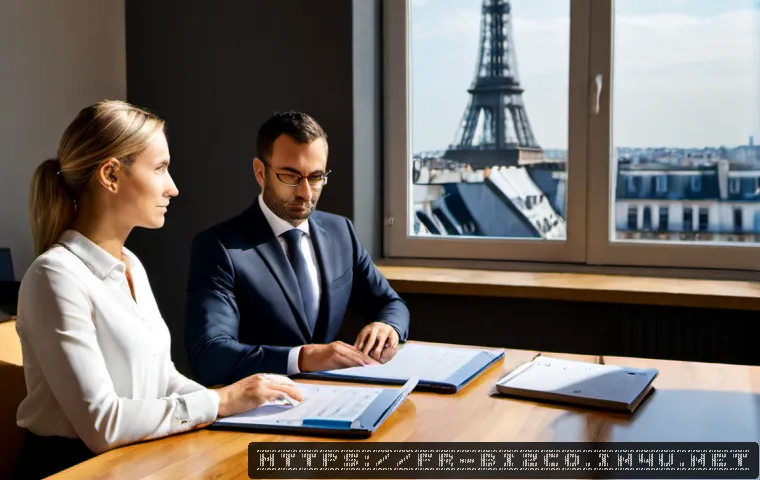 기업경영지도사 윤리적 의사결정 사례 - Photorealistic ethical business decision meeting in a modern Paris consulting office, diverse French...